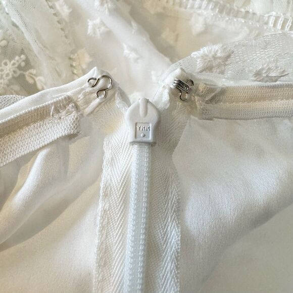 Alice McCall Forever Young White Lace Illusion Ruffle Mini Dress US 2 Bridal - Picture 8 of 11